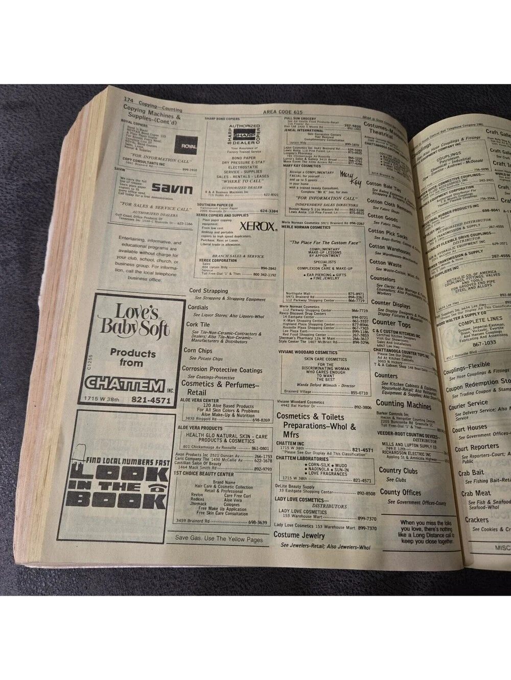 1982 Chattanooga TN Phone Book Telephone Directory South Central Bell Geneology